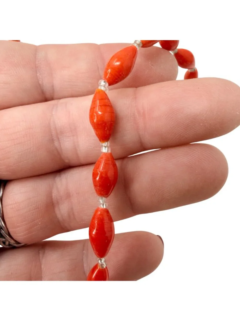 Lot 12 Vintage 1960s Glass Bead Necklaces NOS Black, Blue, White, Tan, Tangerine